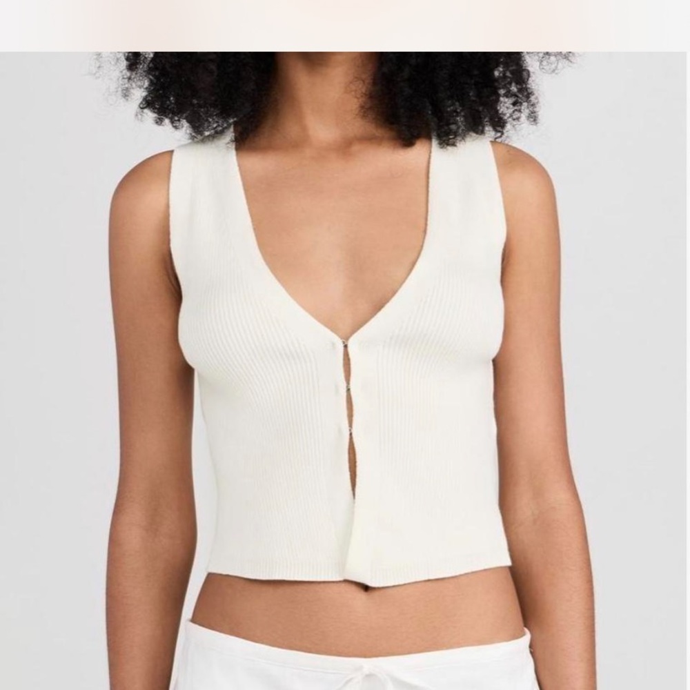 Reformation Myrtle sweater top in fior di latte - size xL